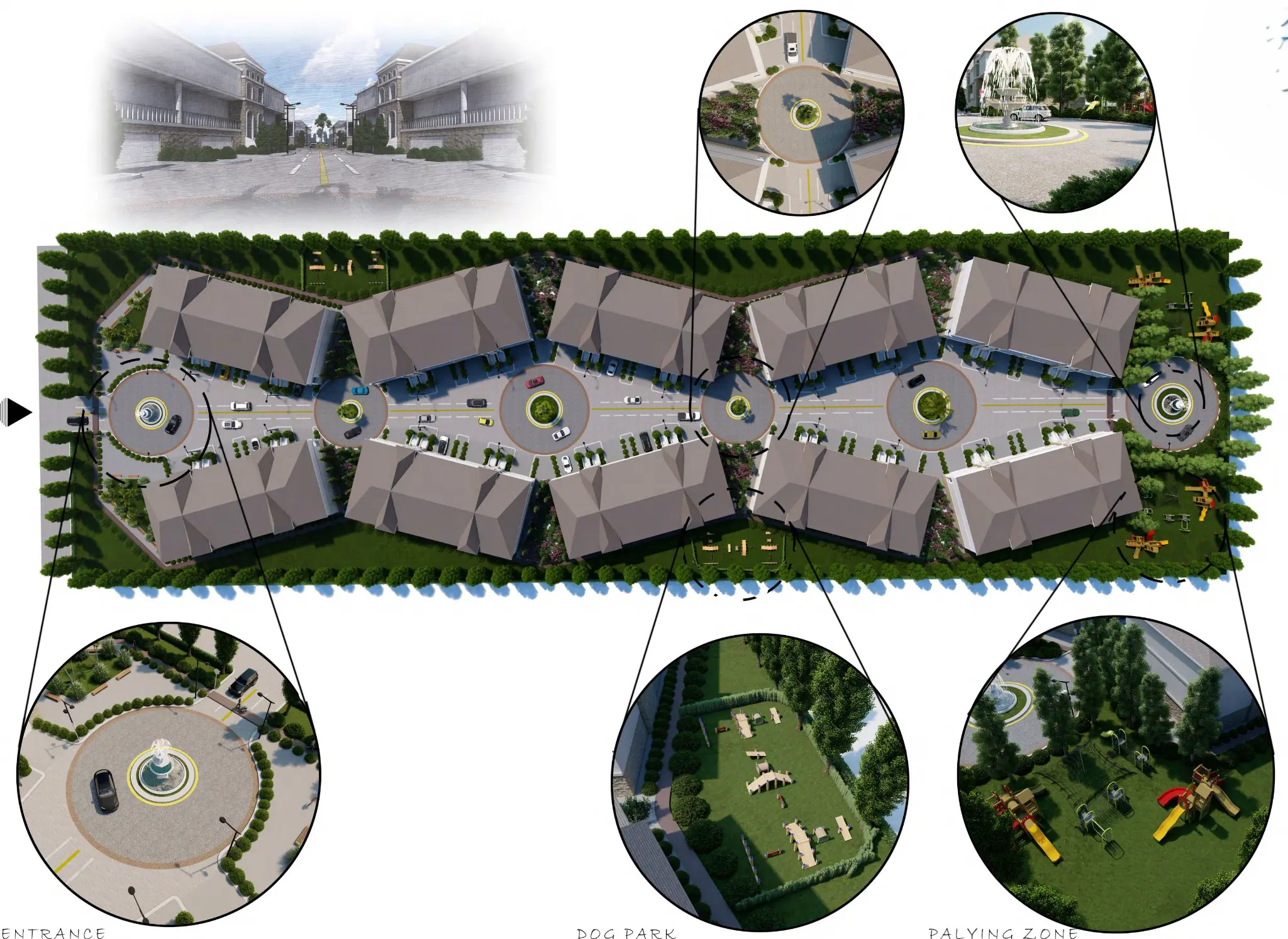 825 W Dove Road conceptual master plan with circulation and amenity diagrams