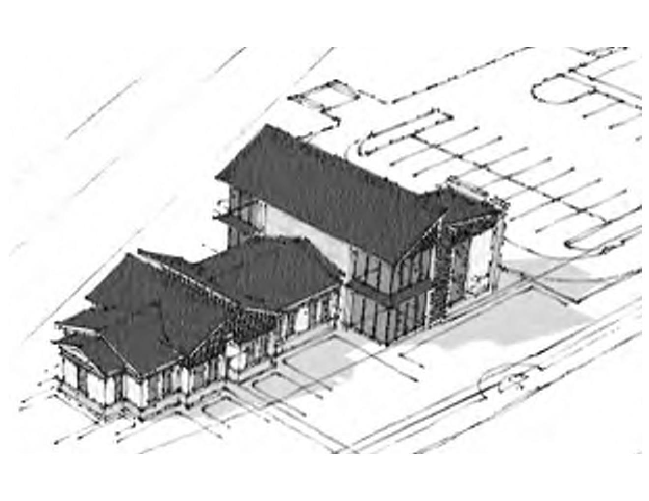 Commercial building design with detailed architectural rendering